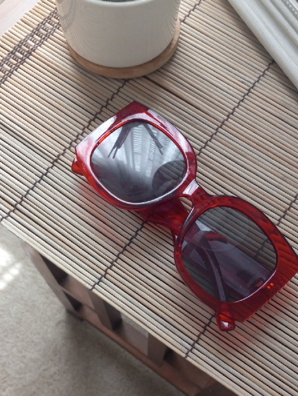 Source Unknown Red New Oversized Round Sunglasses